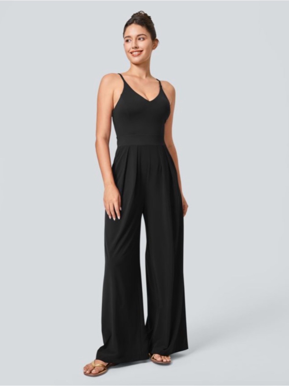 Halara Black Wide-Leg Jumpsuit